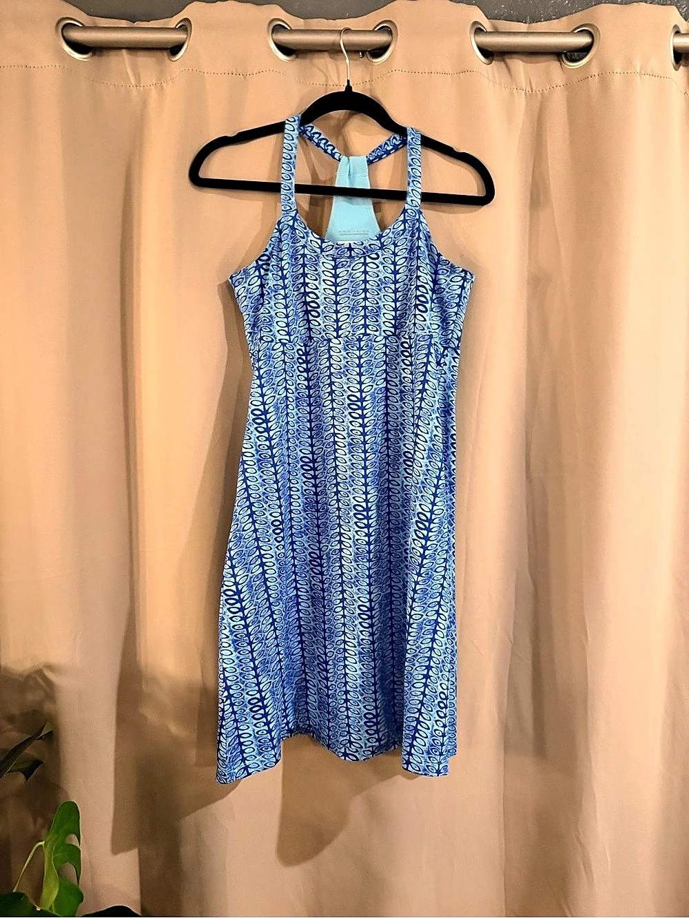 Columbia Blue & White Geometric Dress